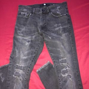 Jordan Craig Black Washed Ripped Jeans